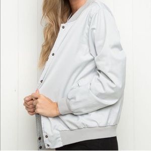 RARE Brandy Melville Silver Bomber Jacket